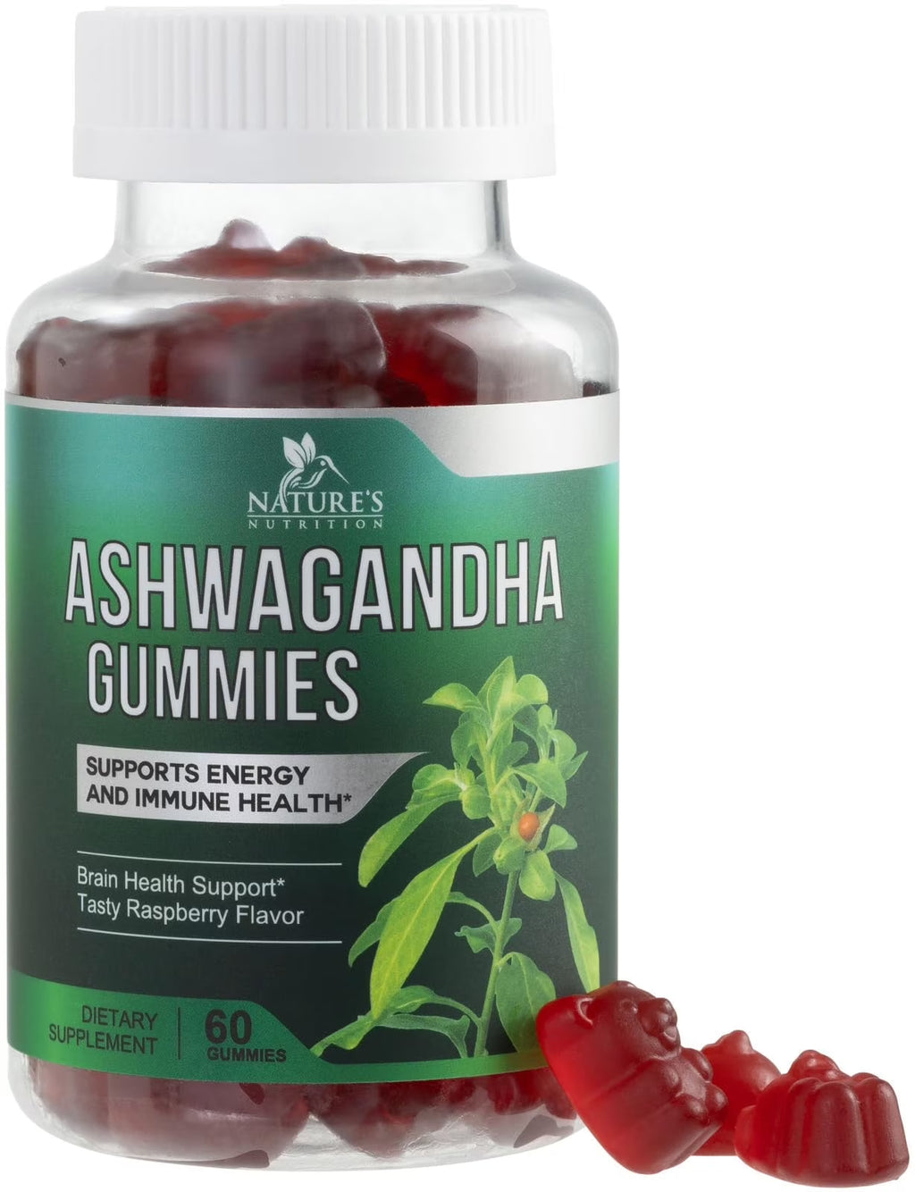 Ashwagandha Gummies 30:1 Extract from 3000Mg - Vegan, Plant Based, Non-Gmo, Gluten-Free & Gelatin Free, Ashwagandha Supplement for Women & Men, Natural Calm, Relaxation, & Immune Support, 60 Gummies