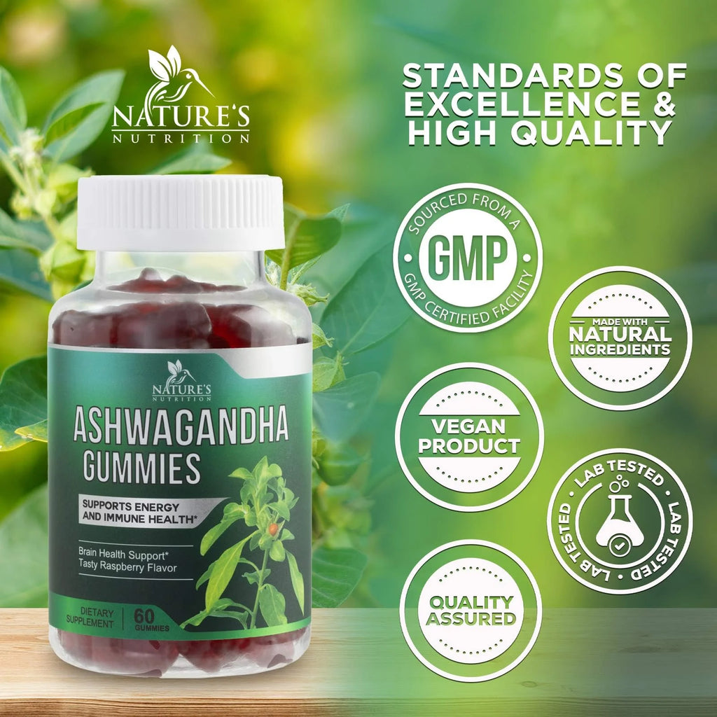 Ashwagandha Gummies 30:1 Extract from 3000Mg - Vegan, Plant Based, Non-Gmo, Gluten-Free & Gelatin Free, Ashwagandha Supplement for Women & Men, Natural Calm, Relaxation, & Immune Support, 60 Gummies