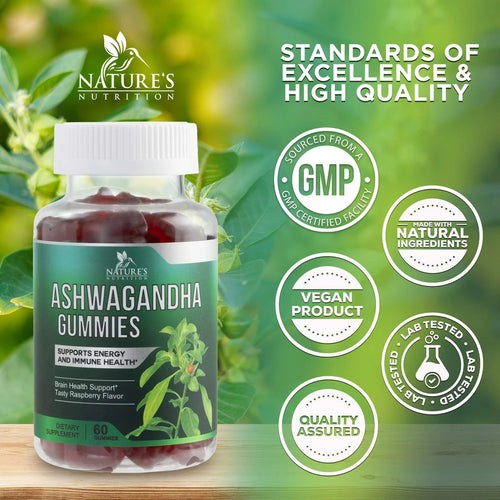 Ashwagandha Gummies 30:1 Extract from 3000Mg - Vegan, Plant Based, Non-Gmo, Gluten-Free & Gelatin Free, Ashwagandha Supplement for Women & Men, Natural Calm, Relaxation, & Immune Support, 60 Gummies