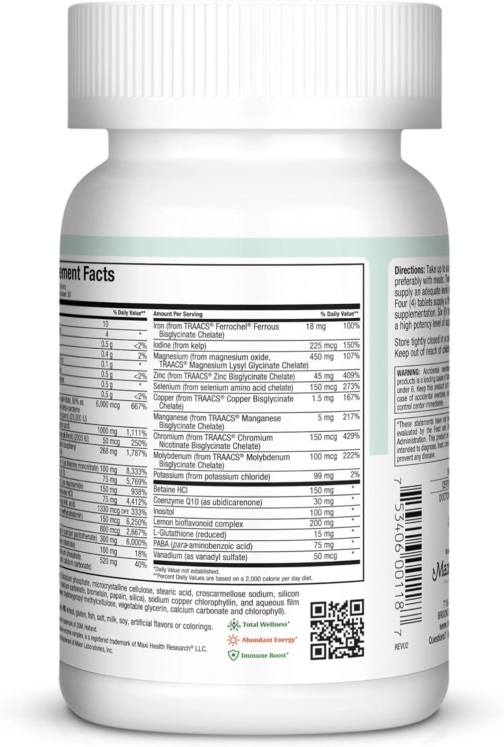 Multivitamin for Men & Women – Supreme High Potency Daily Multi with Minerals, Coq10 & Antioxidants – Energy, Immune Support, Bone, Heart & Wellness – Vitamin A, C, D, E, B12, B6 & Biotin 180 Tablets